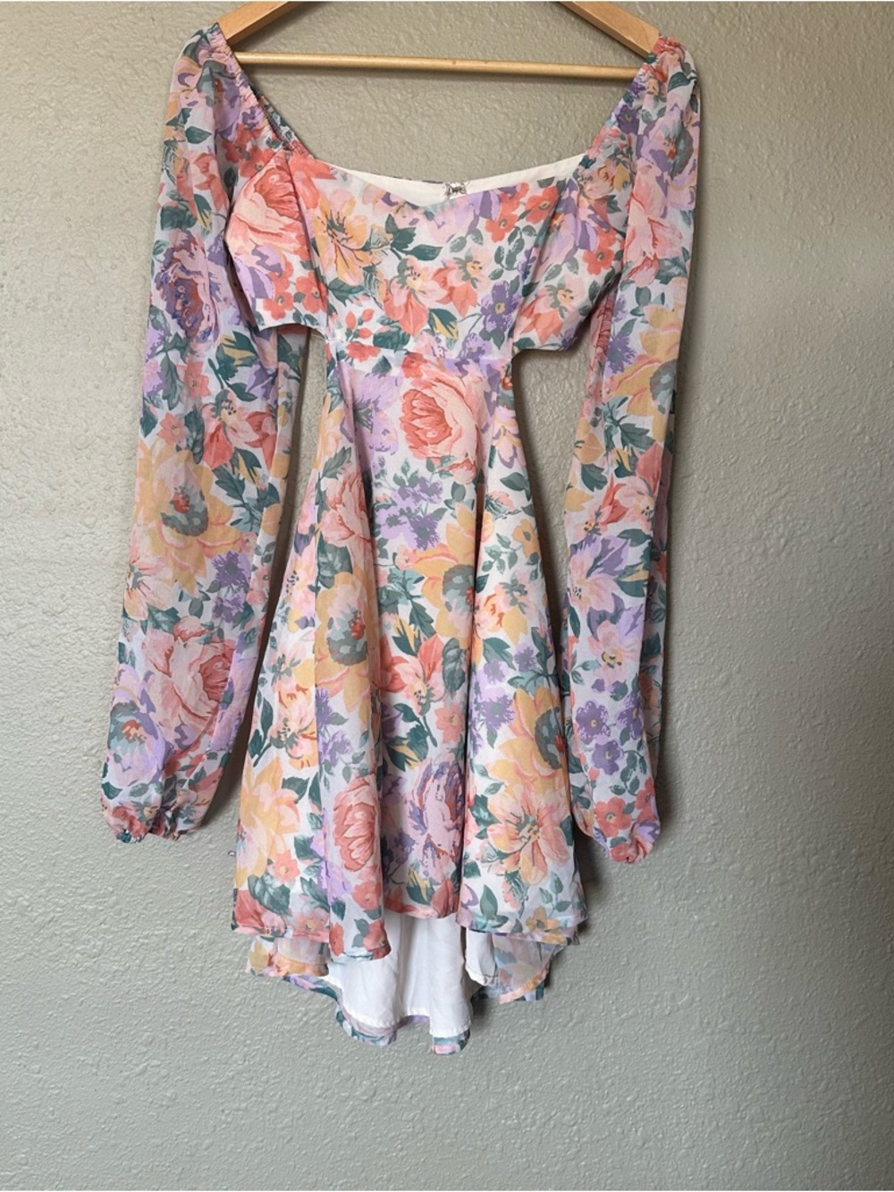 Showpo Floral Backless- Dress - Peach, Lavender, Green